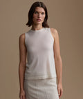 The Muse Ivory Sleeveless Mock Neck Top