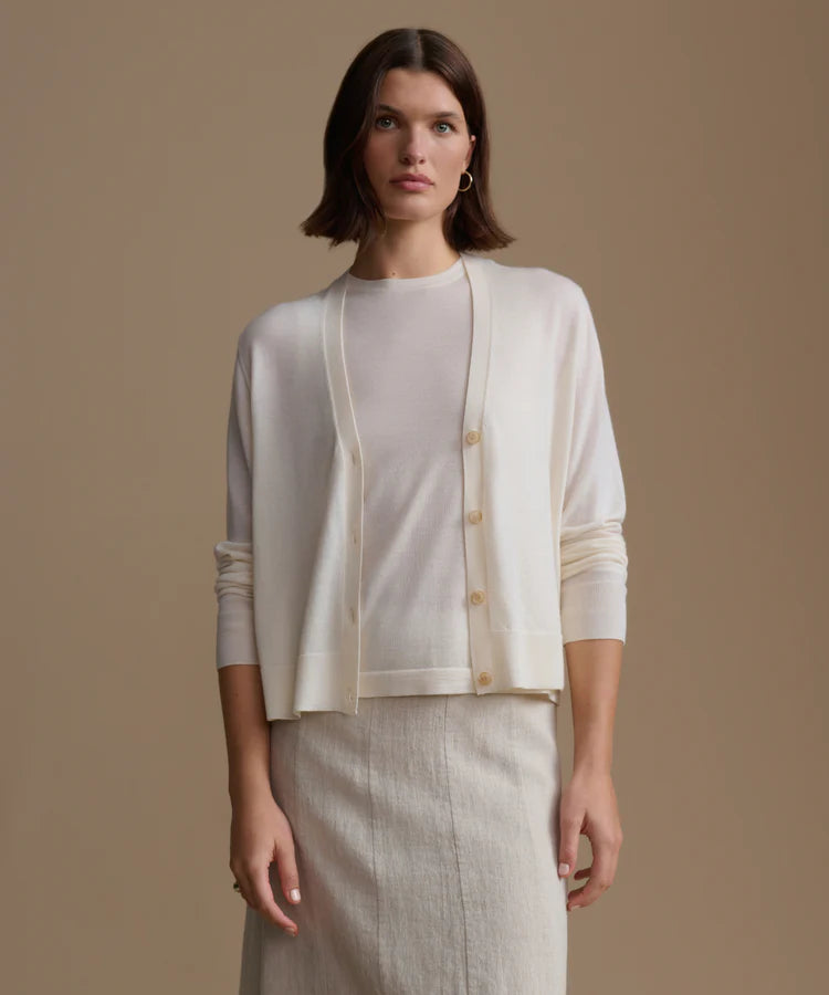 The Muse Ivory Sleeveless Mock Neck Top