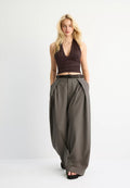Maxi Dart Brown Pleated Pants