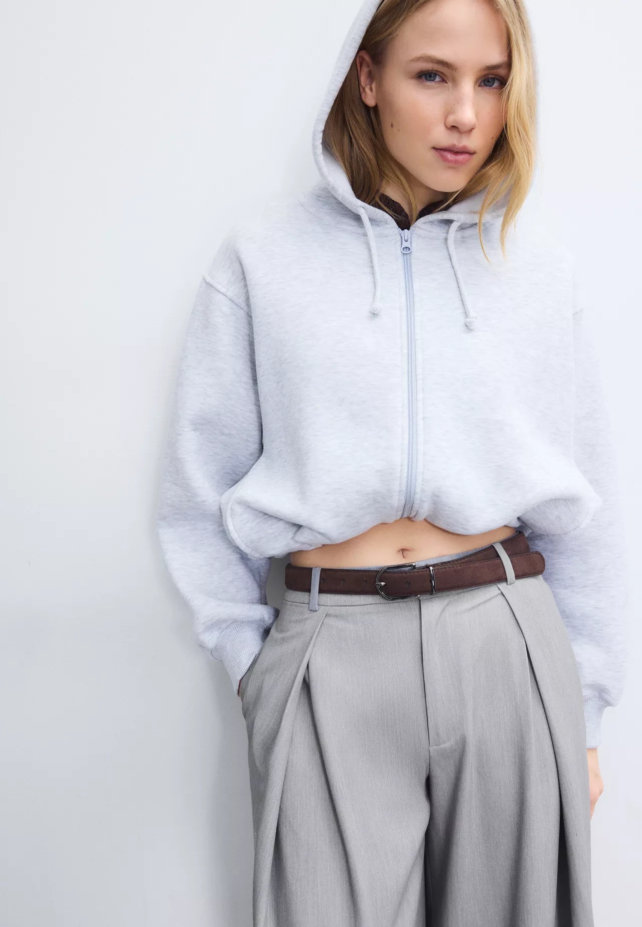 Maxi Dart Gray Pleated Pants