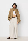 Maxi Dart Beige Pleated Pants