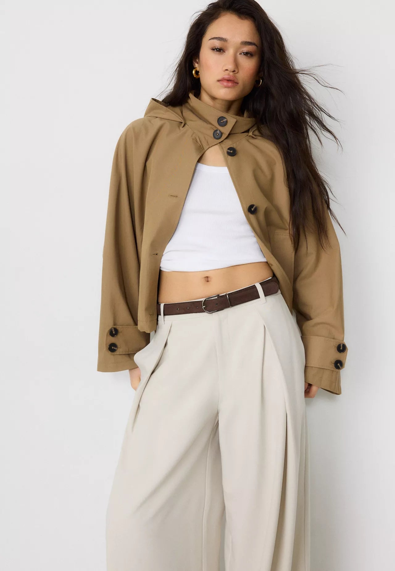 Maxi Dart Beige Pleated Pants