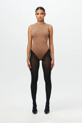 The Sculpt Ivory High Neck Sleeveless Bodysuit