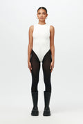 The Sculpt White High Neck Sleeveless Bodysuit
