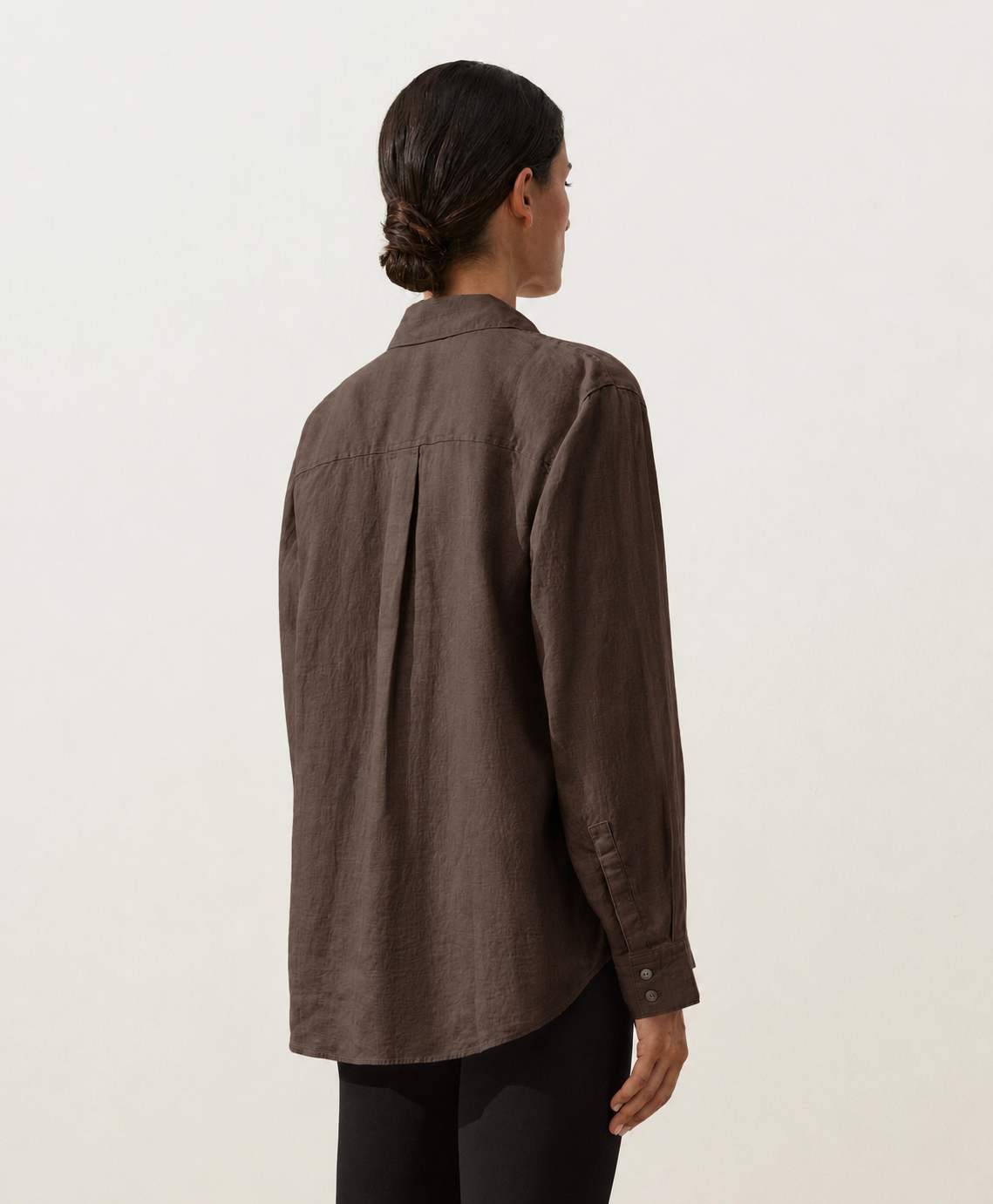 Oversized Brown Linen Shirt