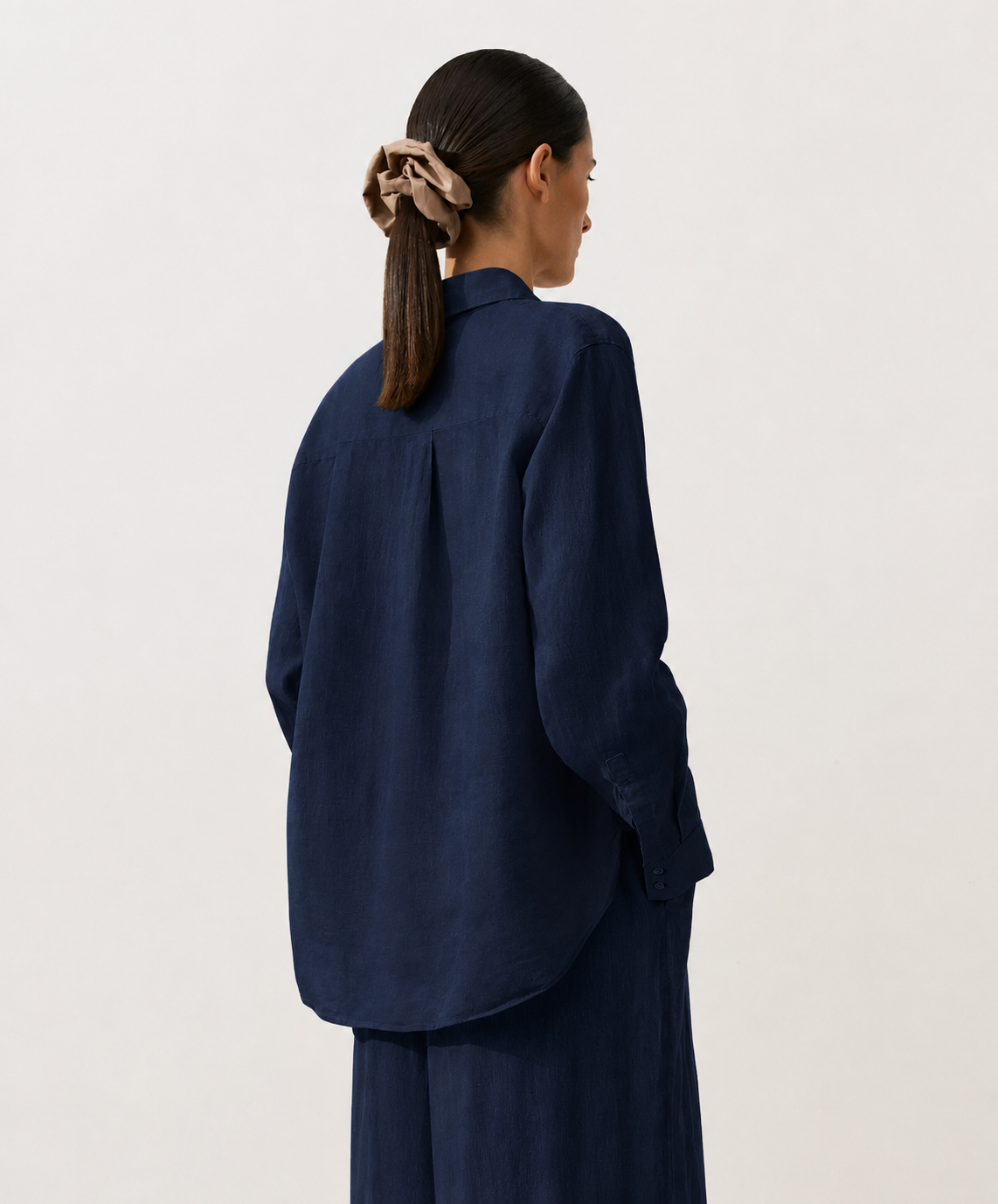Oversized Dark Navy Linen Shirt