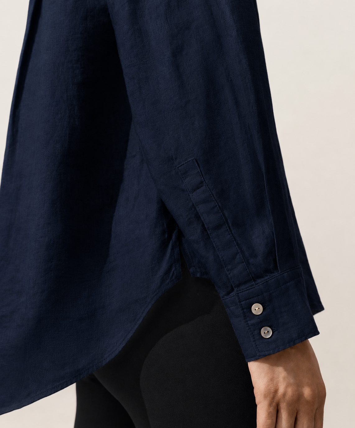 Oversized Dark Navy Linen Shirt