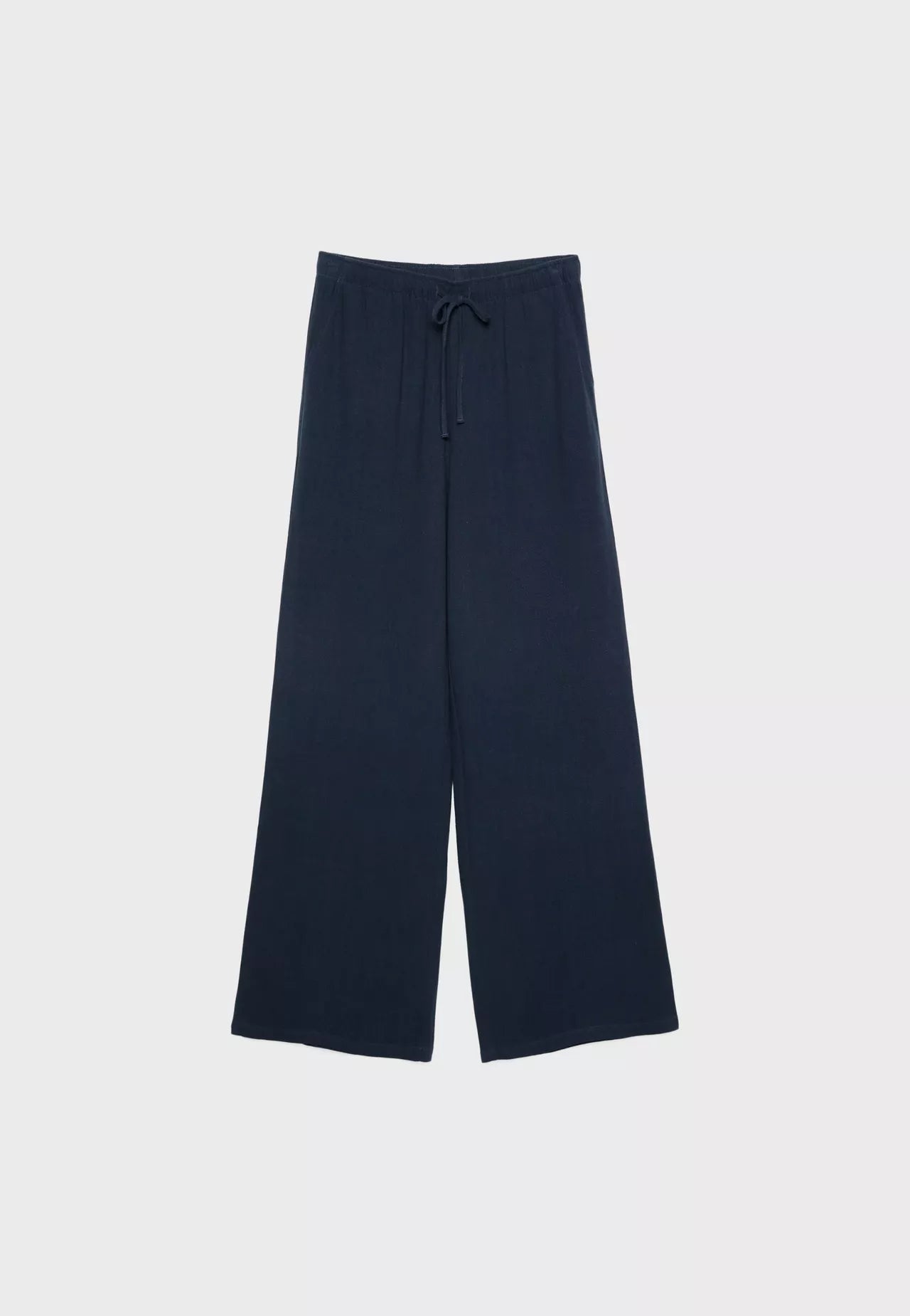 Straight-Leg Dark Navy Linen Pant
