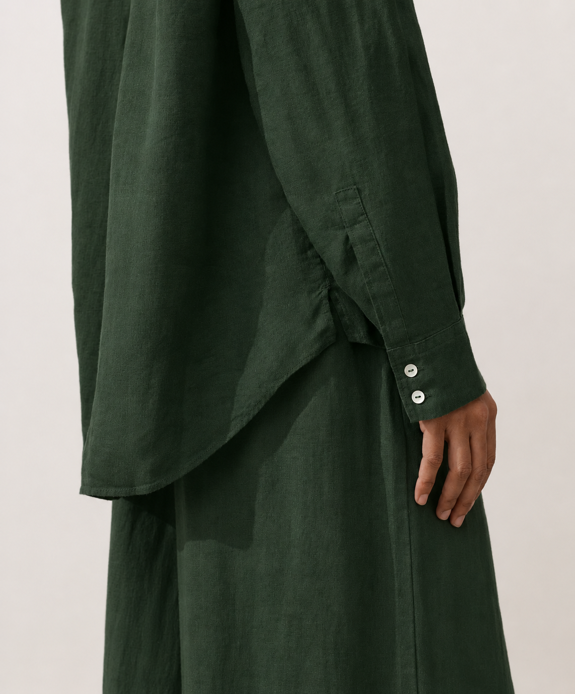 Oversized Green Linen Shirt