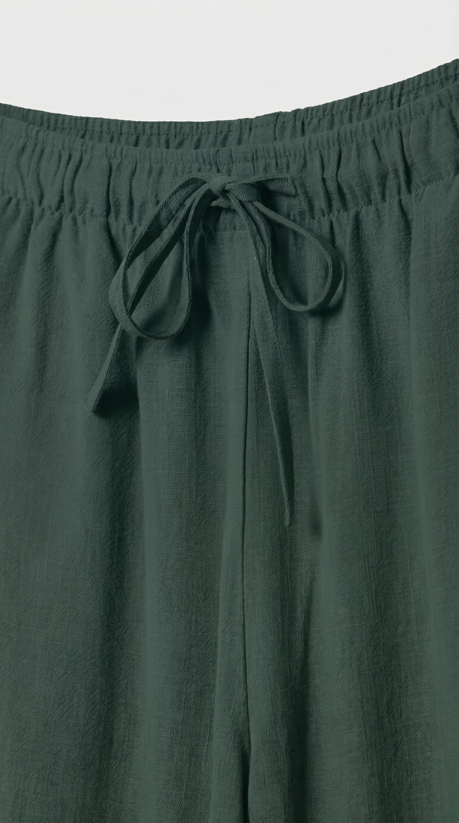 Straight-Leg Green Linen Pant