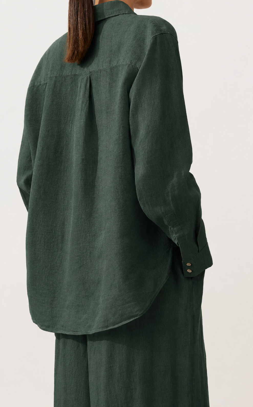 Oversized Green Linen Shirt