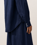 Oversized Indigo Linen Shirt