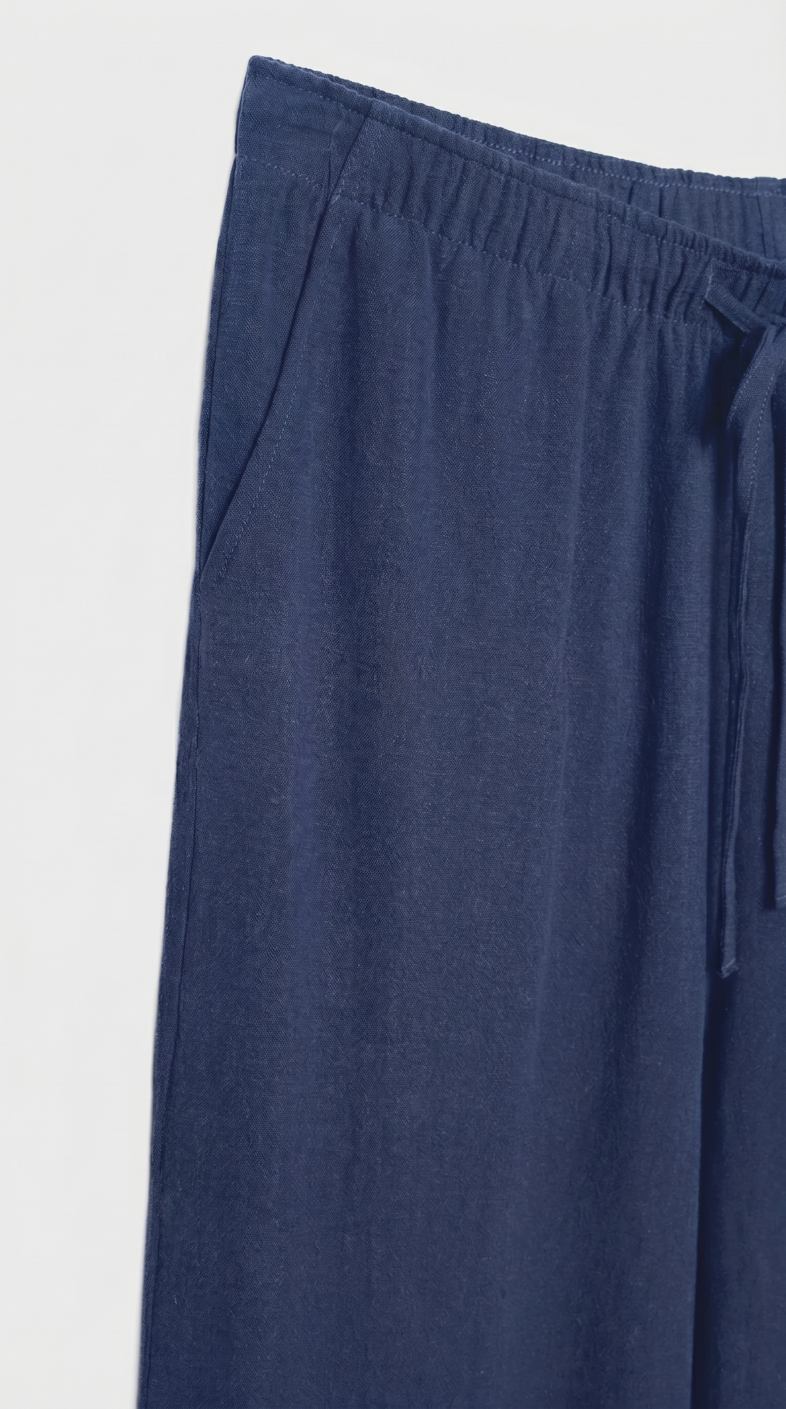 Straight-Leg Indigo Linen Pant