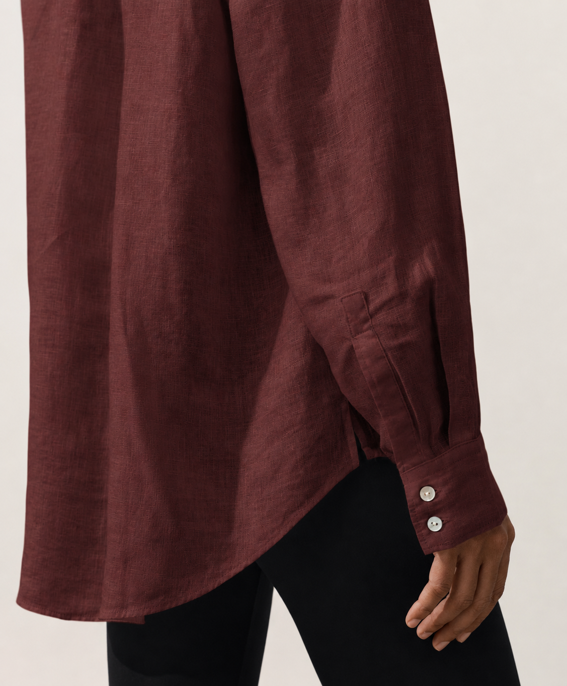 Oversized Orange Red Linen Shirt