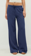 Straight-Leg Indigo Linen Pant